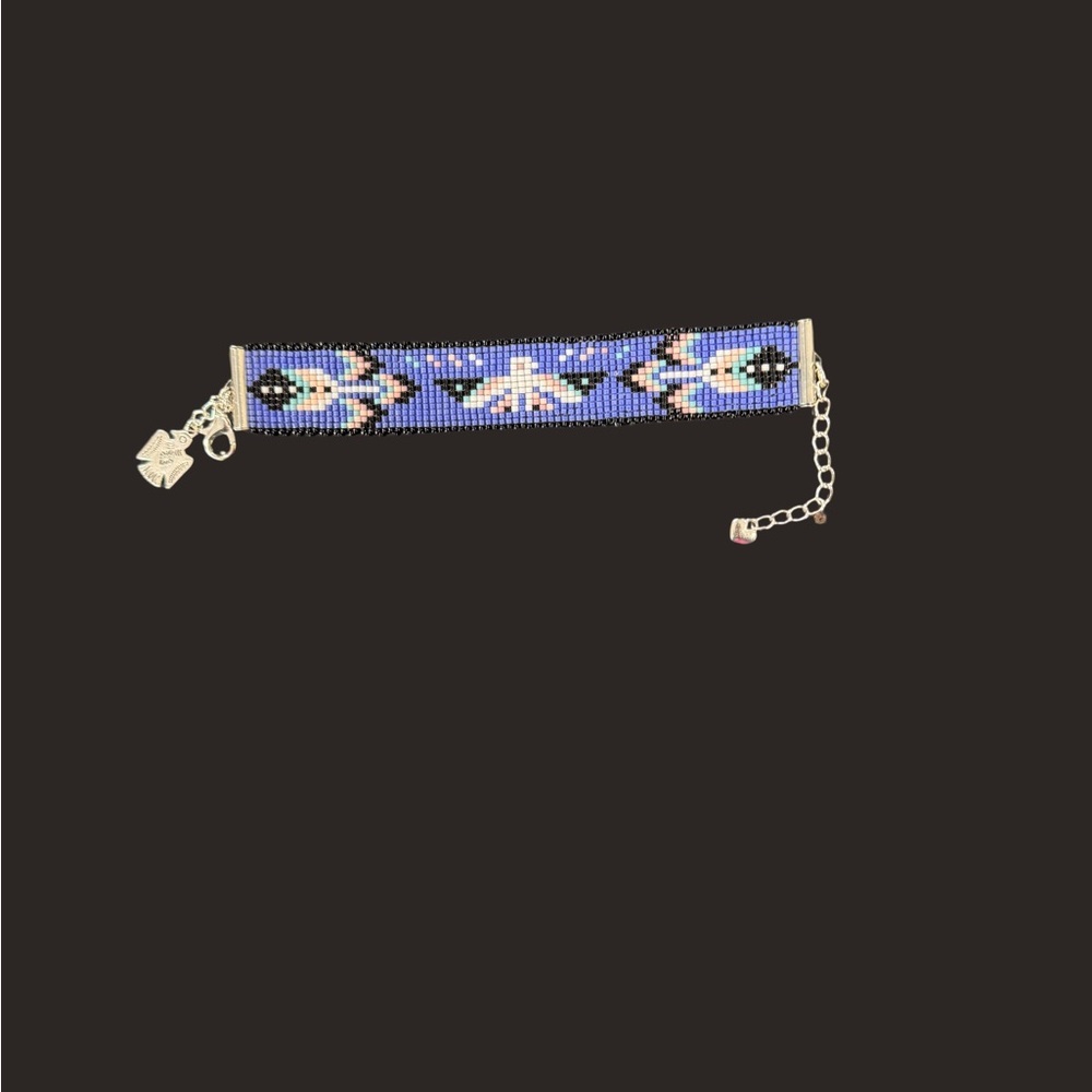 Hand crafted Adjustable Beaded Bracelet with Thunderbird and charms - Picture 3 of 7